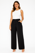 'Fenella' Ruched High Waist Straight Leg Pants - Celes Fashion